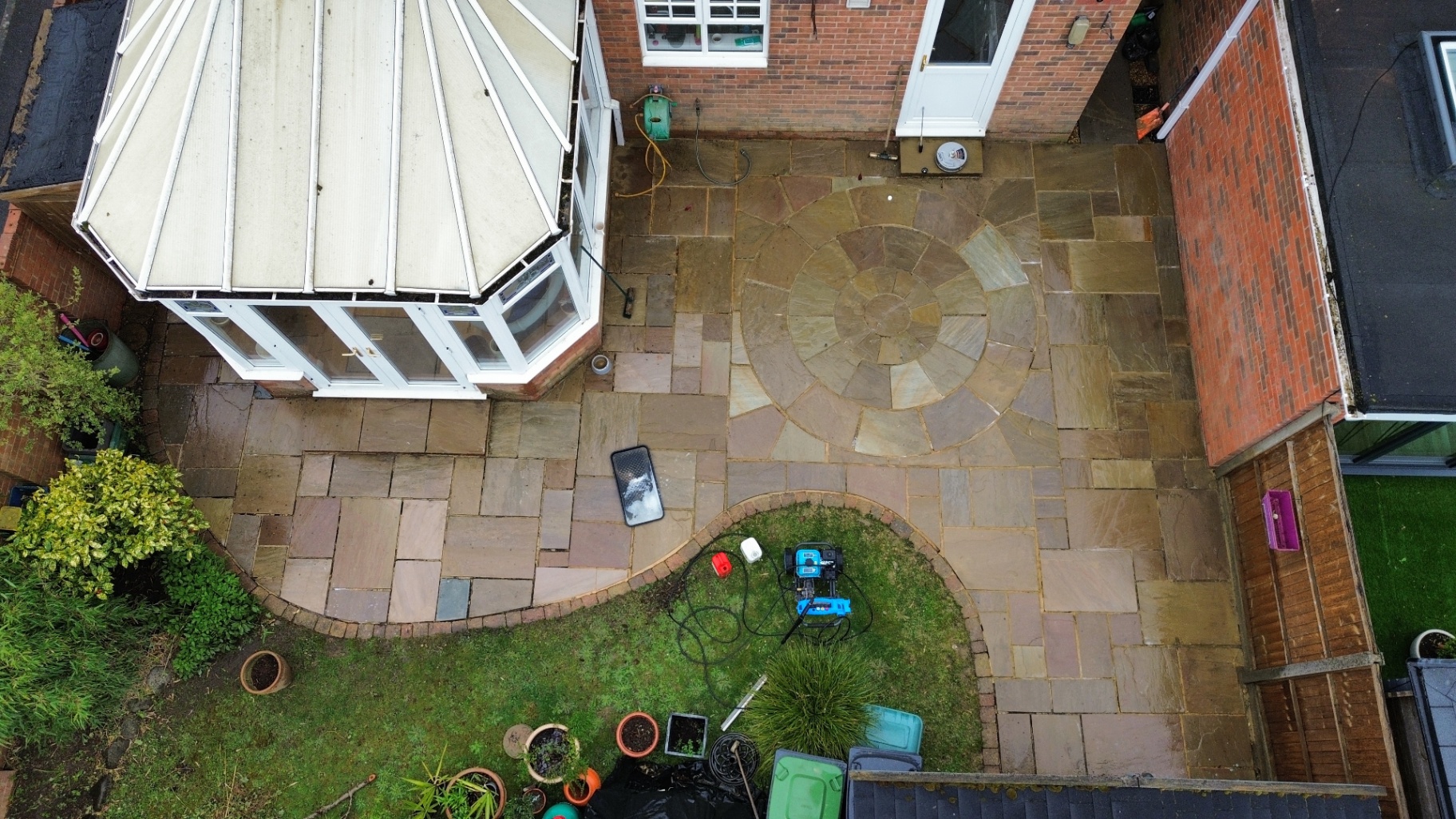 Freshly cleaned patio after professional exterior cleaning in Hampshire